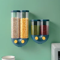 wall mounted press cereals dispenser grain storage box dry food container organizer kitchen accessories tools