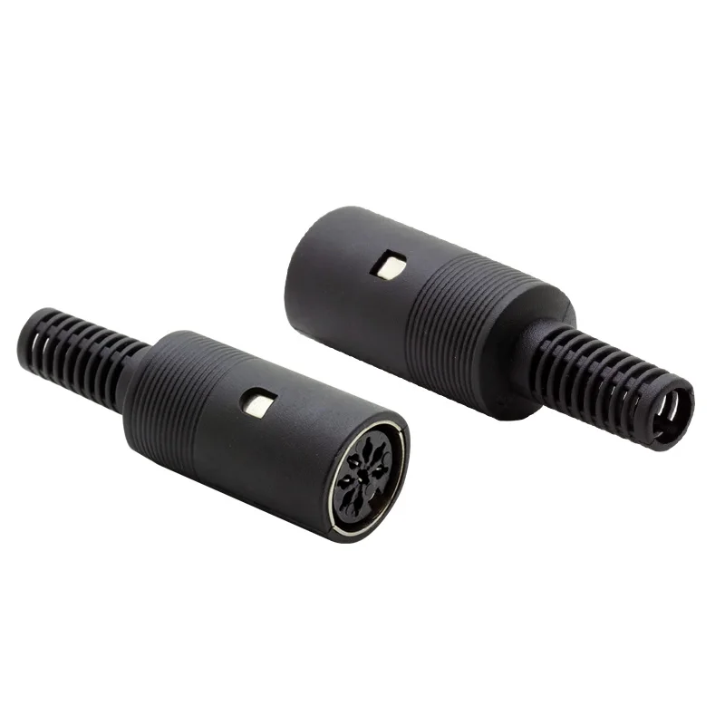 

50sets/lot 8 Pin DIN Female Jack Socket+ Male Plug Wire Connector with Plastic Handle 8 Poles Din Adapter Wholesales