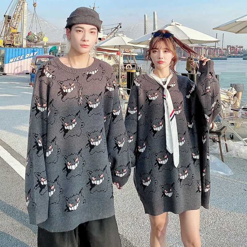 Свитер мужской с рисунком монстра уличная одежда в стиле Харадзюку С аниме