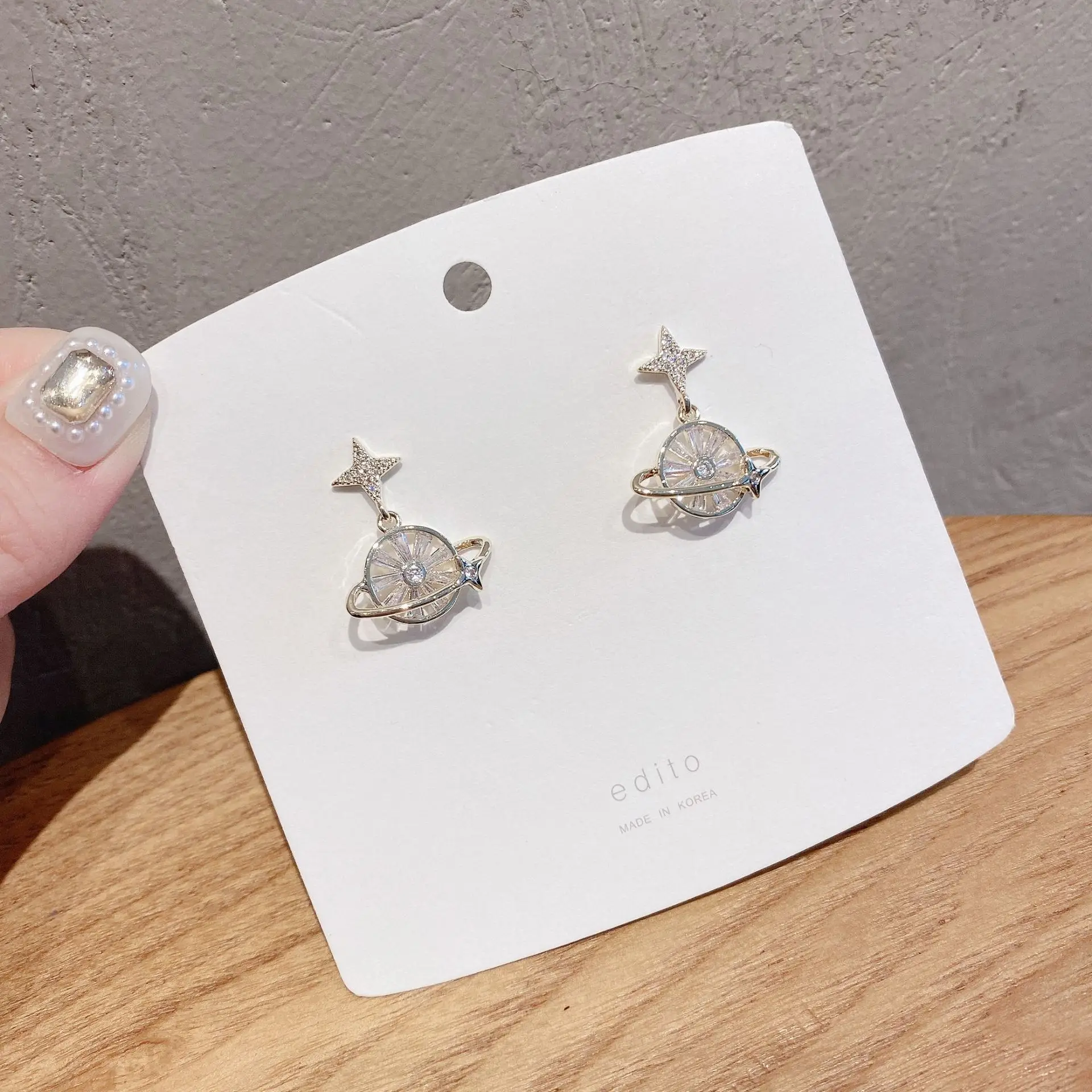 

Star Moon Space Earrings for Women Trendy Korean Fashion Jewelry Pendant Wholesale S925 Pin High Quality