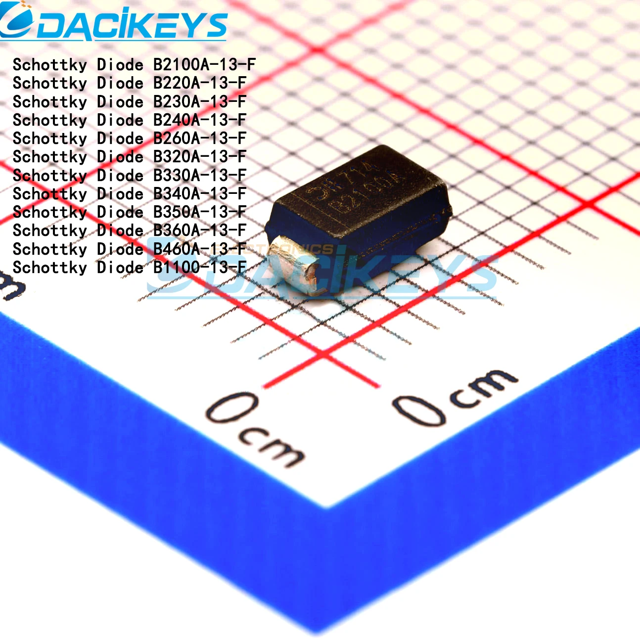 

10PCS/100PCS Schottky Diode B2100A-13-F B220A B230A B240A B260A B320A B330A B340A B350A B360A B1100,-13-F DO214AC SMA