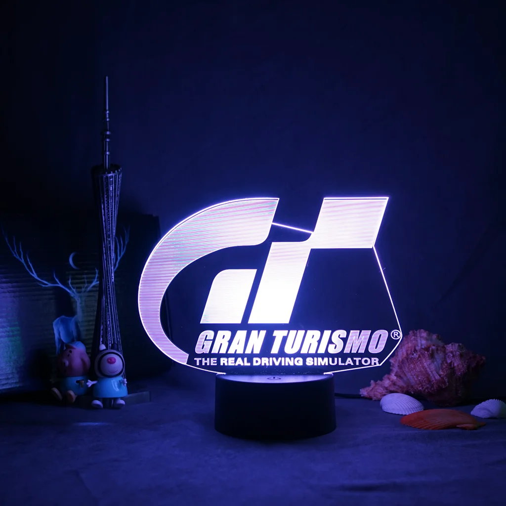 GT LOGO Gran Turismo Sport Gts Ps4 PS 4 Men Black T Tees Casual Male Womens Goth Promotion Neon Sign Room Light For Home Gift | Освещение