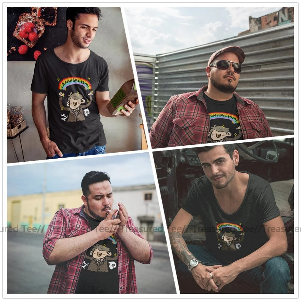 Футболка Hannibal футболка CANNIBALISM с коротким рукавом принтом базовая Мужская из 100