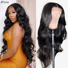 Парик Allove тело волна кружево передний парик 13x4 HD прозрачный кружево передний al парик предварительно выщипанные бразильские волосы парики для женщин Реми