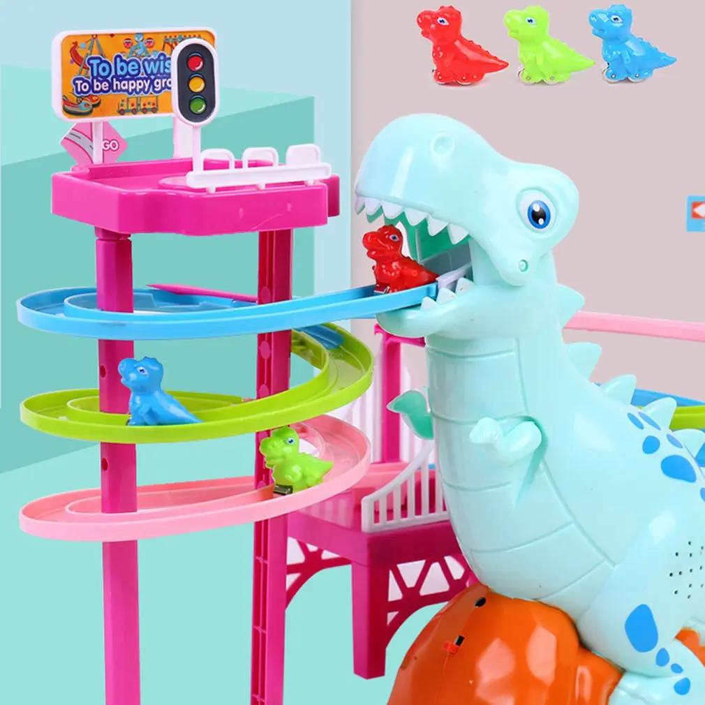 Детский игровой комплекс "Динозавровый рай": свинки, лестницы, дорожки, горки, сборка с музыкой, яркая расцветка.