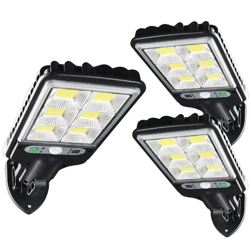 

3Pack 72COB Solar Powered Street Wall Lights PIR Motion Sensor Dimmable Lamp Garden Outdoor IP65 Night Street Light