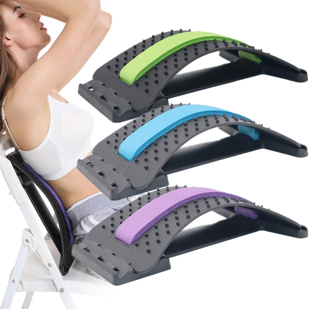 

Back Massager Stretcher Spine Deck Acupressure Fitness Massage Equipment Lumbar Cervical Support Pain Relief Chiropractic
