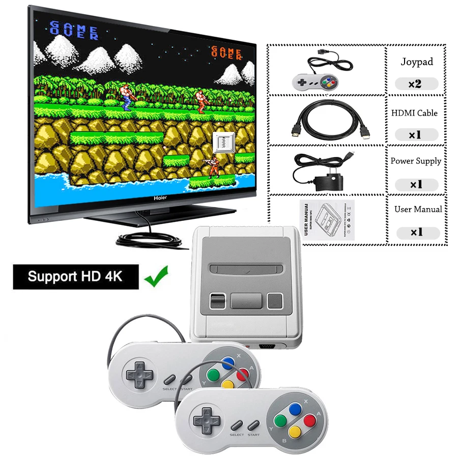 Super SNES Mini HD family tv 8 бит игровая консоль Ретро Классический выход портативный