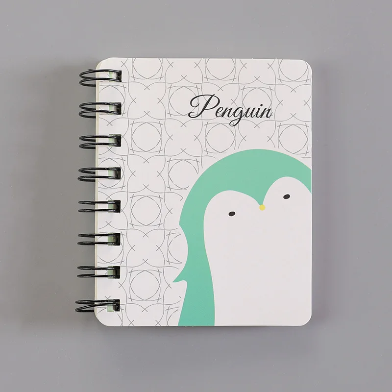 

Блокнот с узором пингвина a7, блокнот на катушке, учебник для английского языка, студенческий карманный мини-блокнот, портативные учебные за...