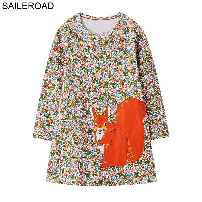 7201 same picture SAILEROAD Платье Единорога Дети Vestidos Осень Девочек Платье с Длинным Рукавом для Детей Животное Платье Хлопок Рождество Платье Одежда - Цвет: 7201 same picture
