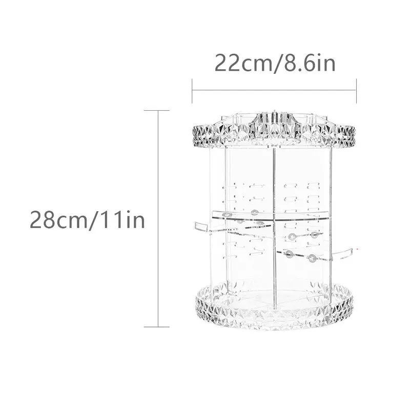 Вращающийся на 360 градусов контейнер для хранения косметики Прозрачный Женский
