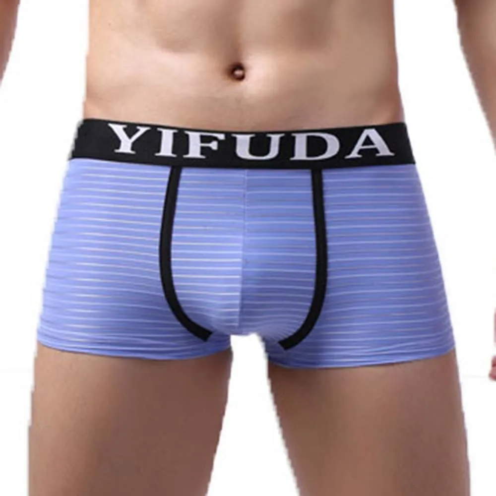 

Mens Sexy Underwear Fashion Bikini Stripe Boxer Briefs Low Rise Underpants Sissy Sexy See Through Underwear Men's Erotic Lingeri