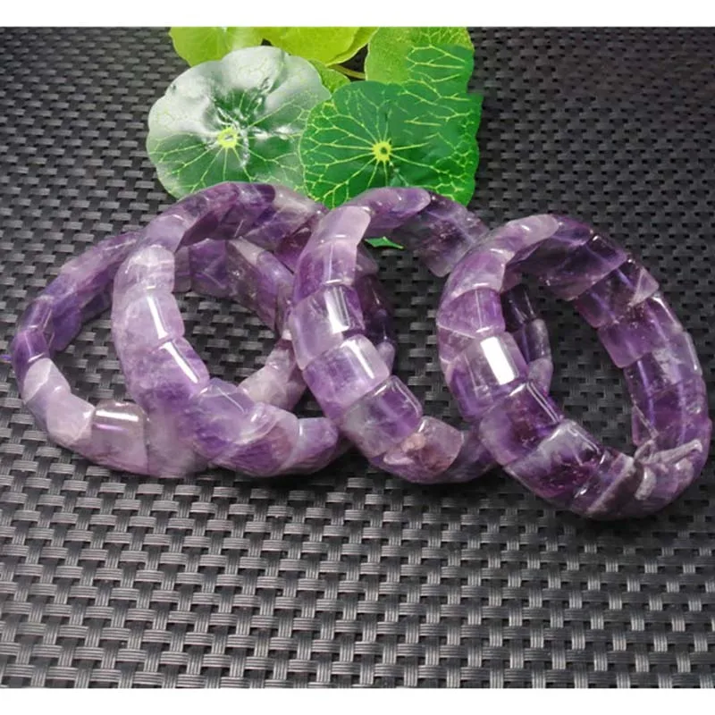 

12x20mmNatural amethyst Square bracelet for men and women's Valentine's day fashion jewerly bracelet and bracelet men's gift 8