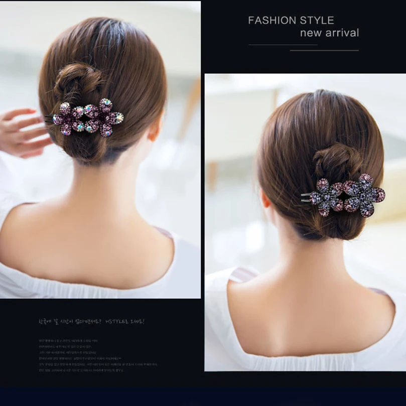 Женская заколка для волос AWAYTR большие стразы цветок коготь зажим модные
