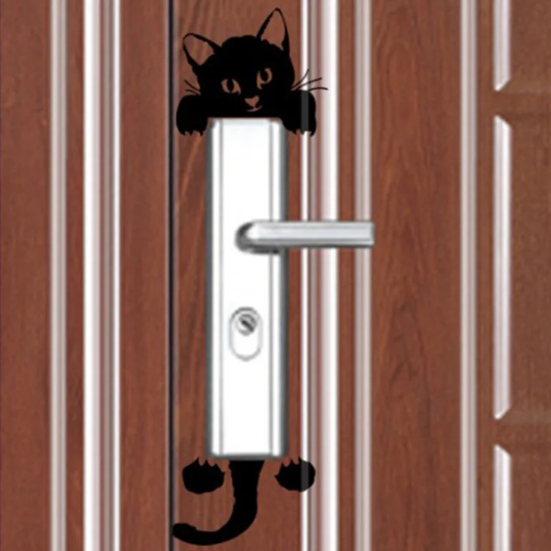 

Kitten living room and bedroom switch wall stickers waterproof can be removed Wall stickers door lock stickers home decoration