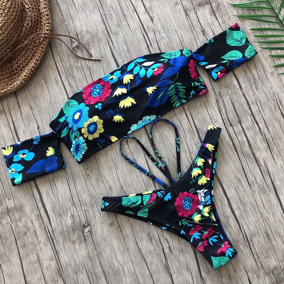 Sexy Women One Shoulder Bikini Female Bather High Waist Swimsuit Brazilian Bathing Suit Swimming Woman Swimwear