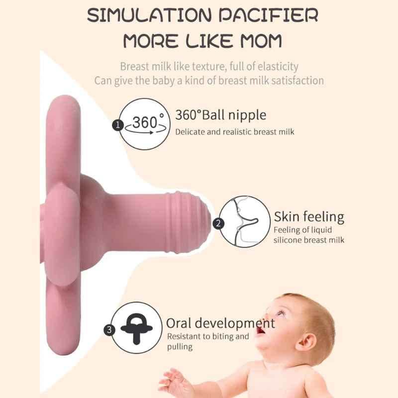 

Baby Silicone Pacifier Infants Bite Chew Supplies Newborn Comfort Appease Nipple Dummy Pacifier Soother Teether Nursing