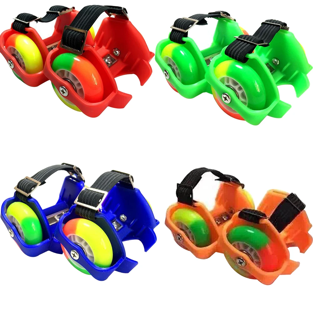 

2pcs Outdoor Gift Funny Unisex Kids Durable Flashing Wheel Toy Adjustable Rollers PU Shoes Heel Skate
