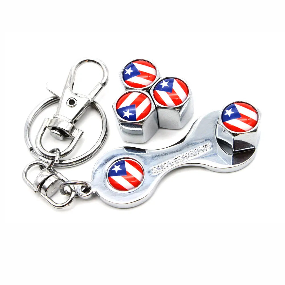 5 шт./компл. флаг Пуэрто Рико противоугонная эмблема колпачки воздушных клапанов