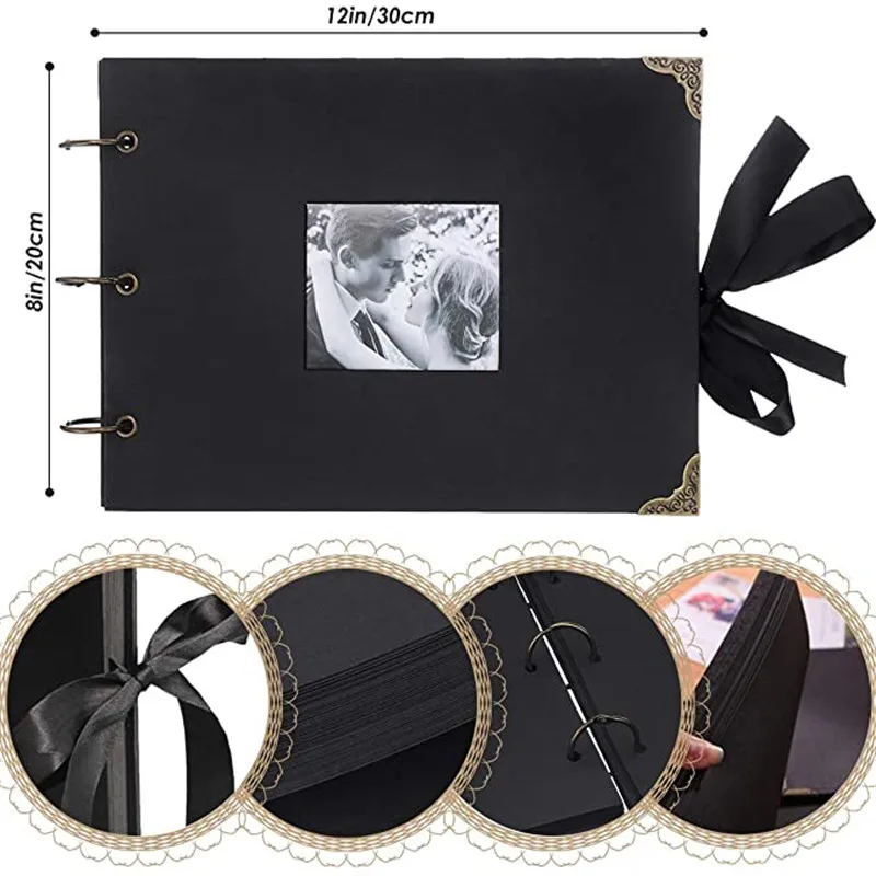 

Special paper window retro DIY photo album 40 sheets 29 x 21.5cm Photo Album Scrapbook guestbook wedding birthday family book