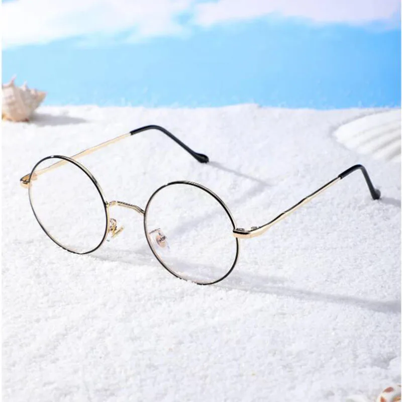 

Computer Gaming Glasses Anti Blue Light Blocking Glasses Fashion Women Eyeglasses Round Frame Flat Mirror Optical Eyewear