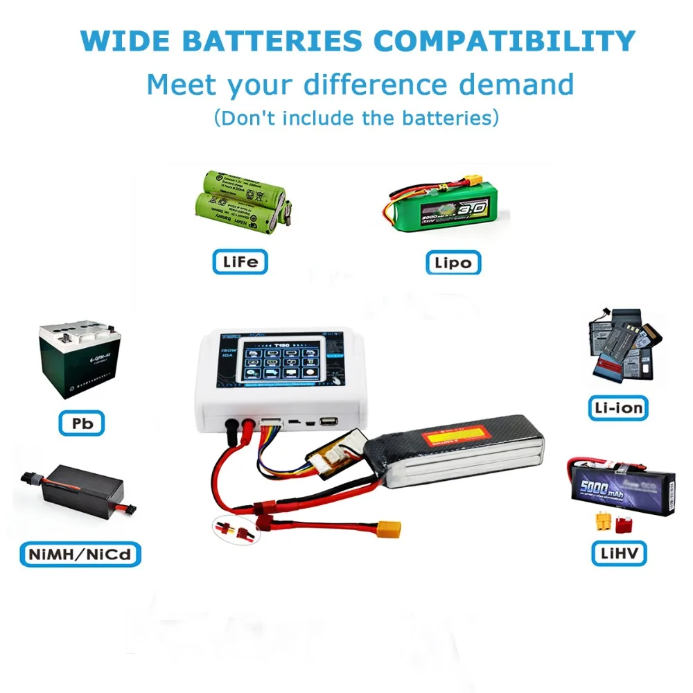 Новый HTRC T150 AC/DC 150 Вт 10A сенсорный экран RC Баланс Смарт зарядное устройство Dis для