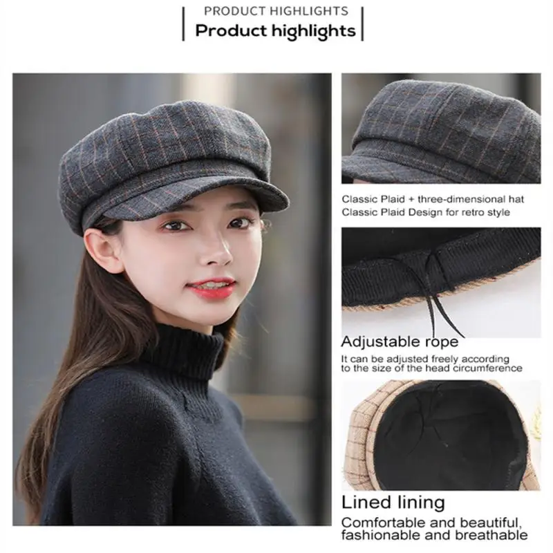 

Women's Hat Flat Cap Military Spring Autumn Beret Fashion Linen Octagonal Cap Solid Color Flat Top Military Hats Accessories