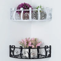 1pc iron art flower pot rack wall mounted flower shelf hanging semicircle flower stand hanging basket