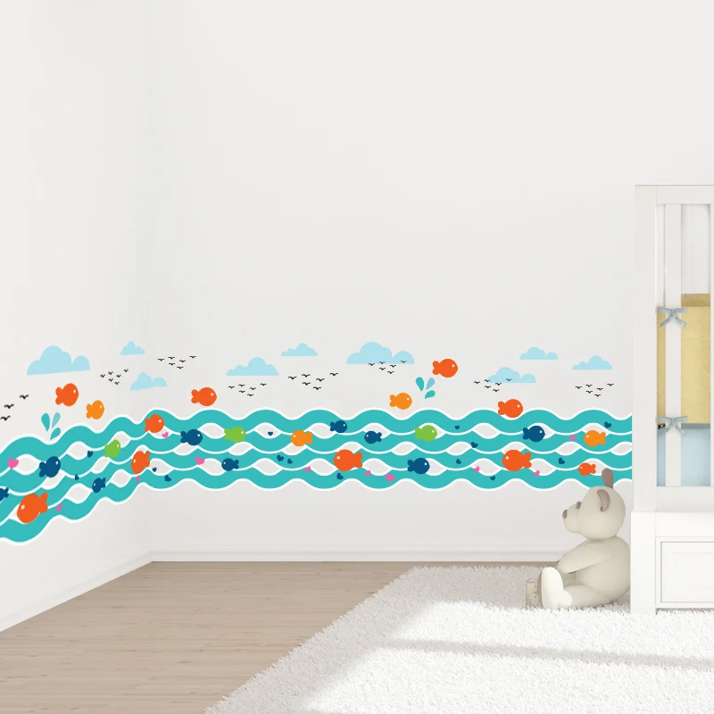 [SHIJUEHEZI] маленькие рыбки реки настенные наклейки ПВХ материал животные тема для