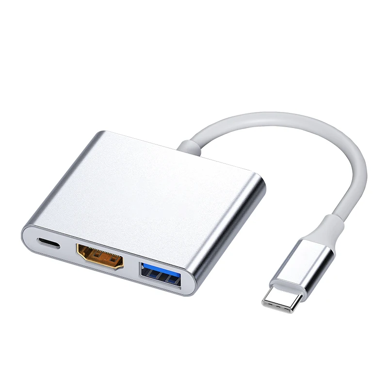 Кабель Переходник USB C на HDMI 3 в 1 Usb кабель конвертер для Huawei Thunderbolt Тип Подключите к