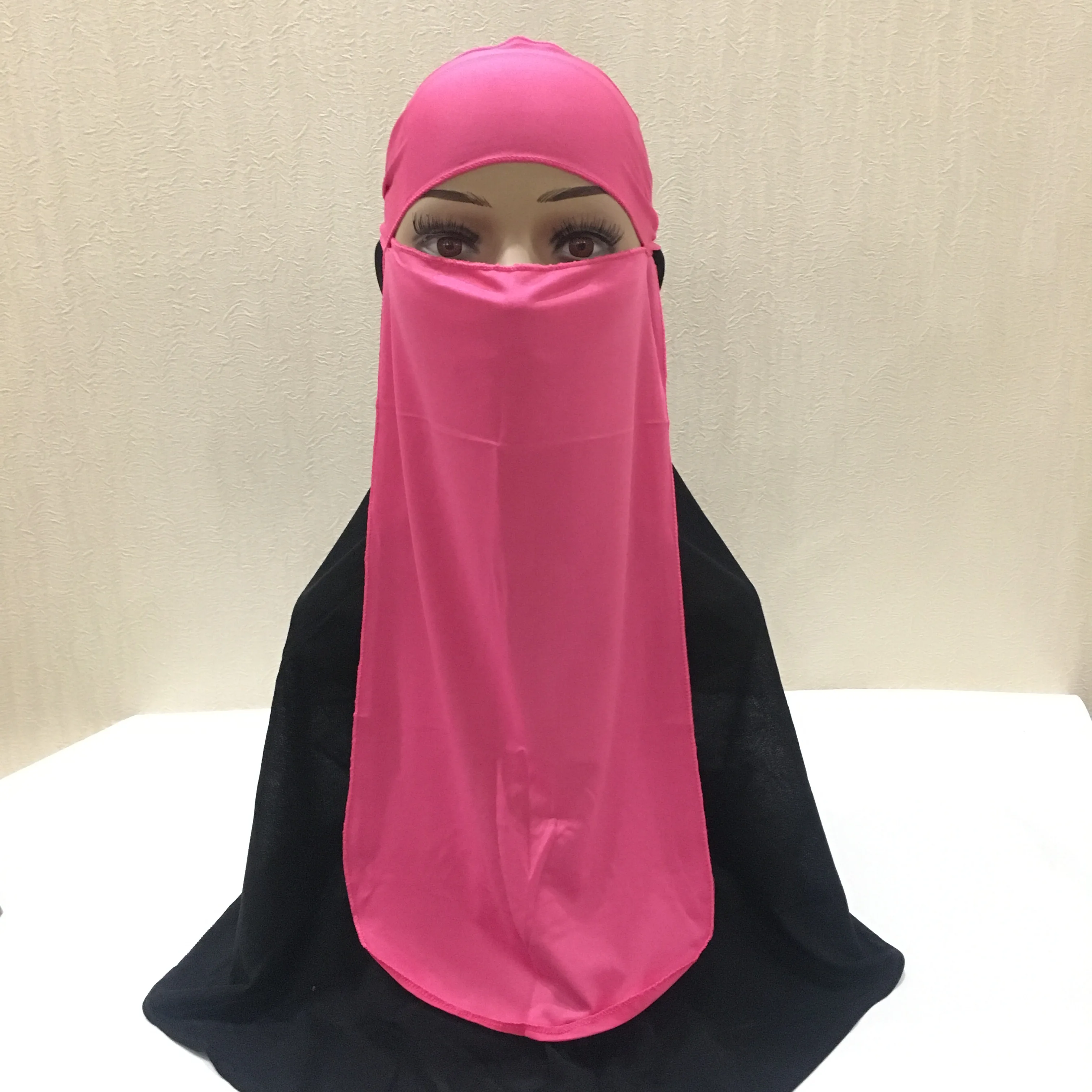 Хиджаб молочный шелк мусульманский никаб вуаль один слой мериловая ткань маска