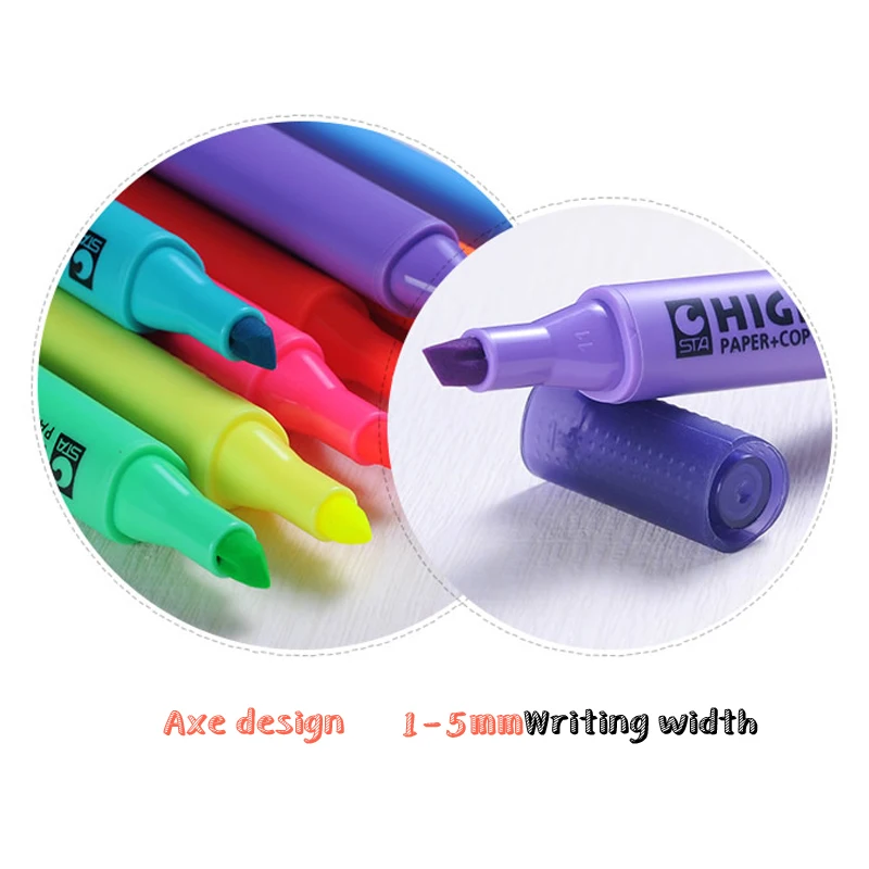 8 цветов треугольный баррель флуоресцентные маркеры для бумаги сделай сам маркер