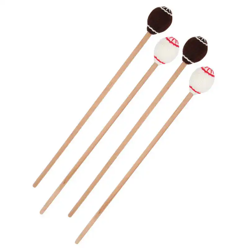 1 пара Marimba Mallets Maple Hammer портативная Кленовая ручка шерстяные шариковые палочки