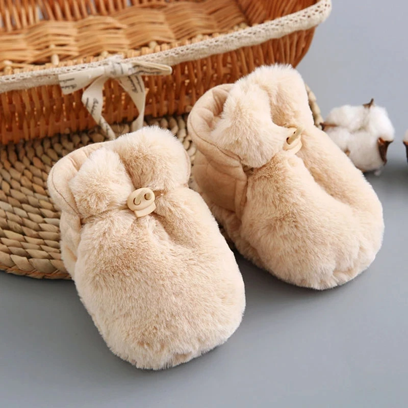 

Winter plush women's shoes, soft toddler shoes, cute short boots, plush socks for boys and girls