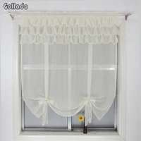 new flouncing design balcony kitchen seer wave blinds home tie up gauze tieblinds curtain 1pcs