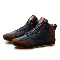 big size 45 46 mens military ankle pu leather boots mens high top trend sneaker man shoes british male winter short booties