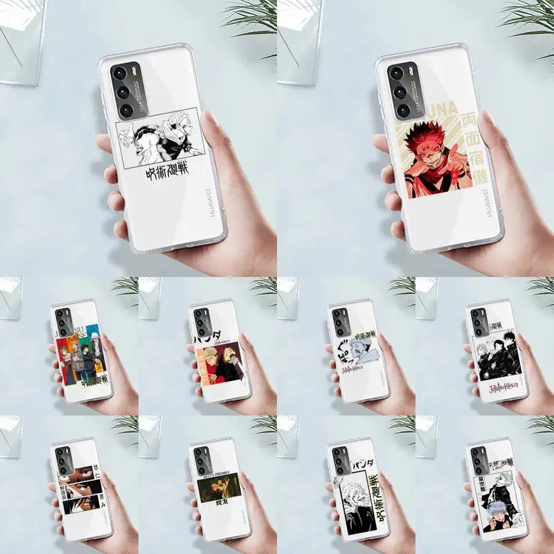 

Jujutsu Kaisen Japan Anime Phone Case Transparent For Huawei MATE P 40 30 20 10 pro plus lite X 5G Soft TPU Clear Mobile bags