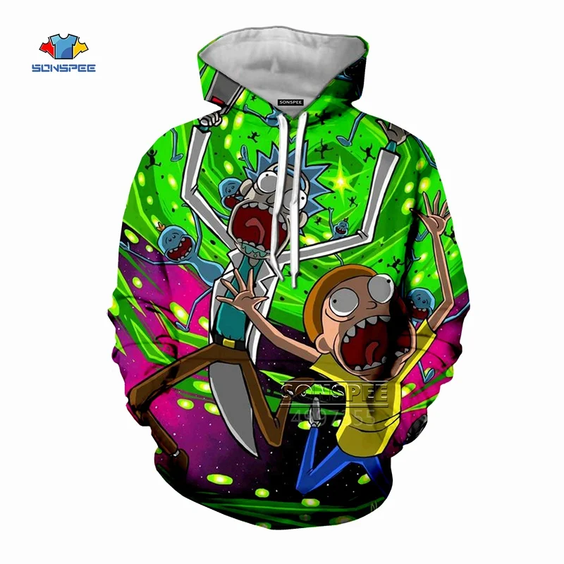 SONSPEE Rick marty risk Harajuku/Одежда для взрослых и детей с 3D принтом толстовки толстовка