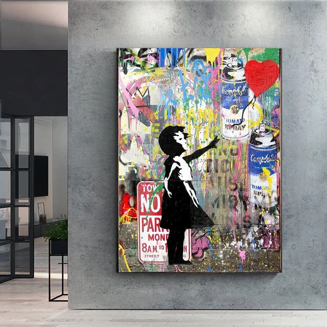

Mona Lisa Graffiti Wall Art Money Paintings on The Wall Art Posters and Prints The World is Yours Modern Art Wall Pictures