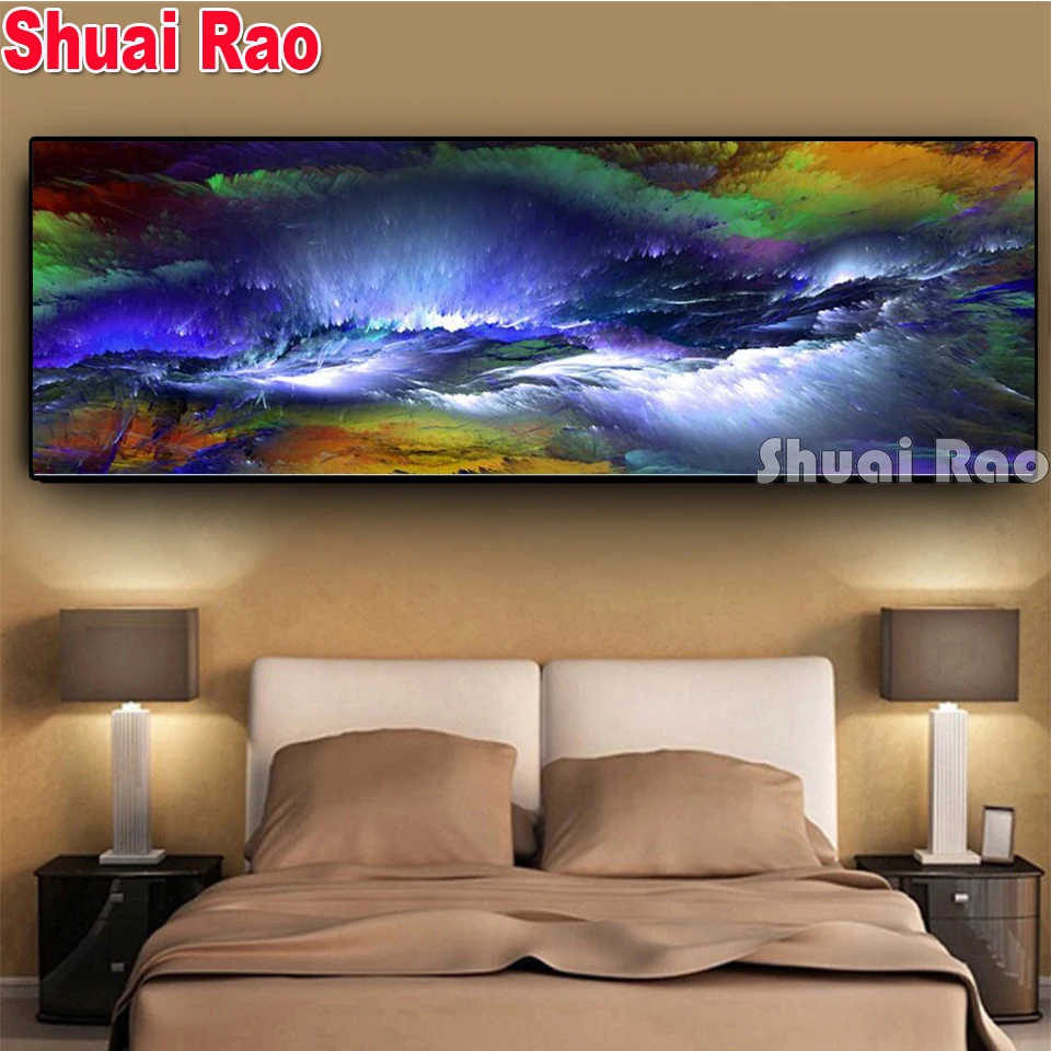 

5D DIY full square diamond painting Large size bstract colored clouds mosaic of rhinestone embroidery cross stitch home New Gift