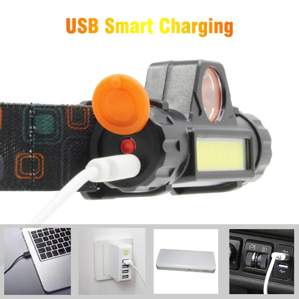 

Led Headlight COB Highlight Wearing Led with SOS Saviour 18650+ AA Battery Charging Dual Use Headlamp for Camping