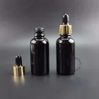Лидер продаж, стеклянная бутылка-капельница 15 шт.лот, 30 мл, черный контейнер для эфирного масла, Женская Косметическая пустая банка, многоразовая флакон 1 унция