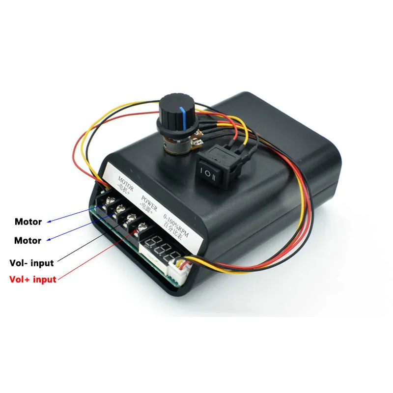 

Цифровой дисплей DC10V ~ 55v 60A PWM контроллер скорости двигателя постоянного тока CW CCW 0 ~ 100% Регулируемый модуль привода вход 10V ~ 55V