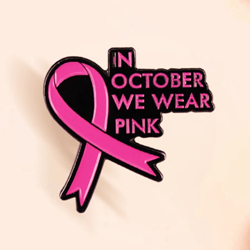 В октябре мы носим розовый цвет! Значок для информирования о раке груди, брошь с розовой лентой, булавка для поддержки выживших, модные ювелирные аксессуары