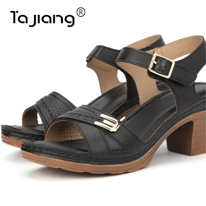 

Ta Jiang new thick-soled wedge-heel slippers European and American fashion hollow thick-heeled high-heel slippersT 0533-F10