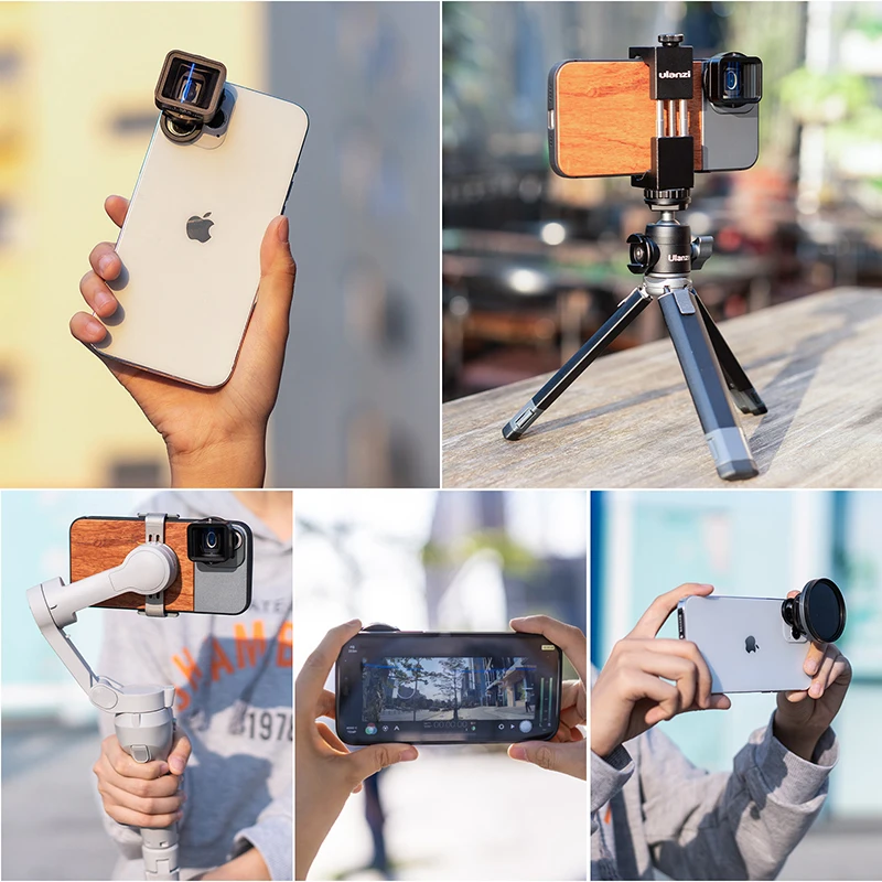 Ulanzi-lente anam&oacute;rfica para iPhone, pantalla ancha de v&iacute;deo Slr, videovisor para pel&iacute;cula, para iPhone 13, 12, 11 Pro Max, X, 1.55X-4