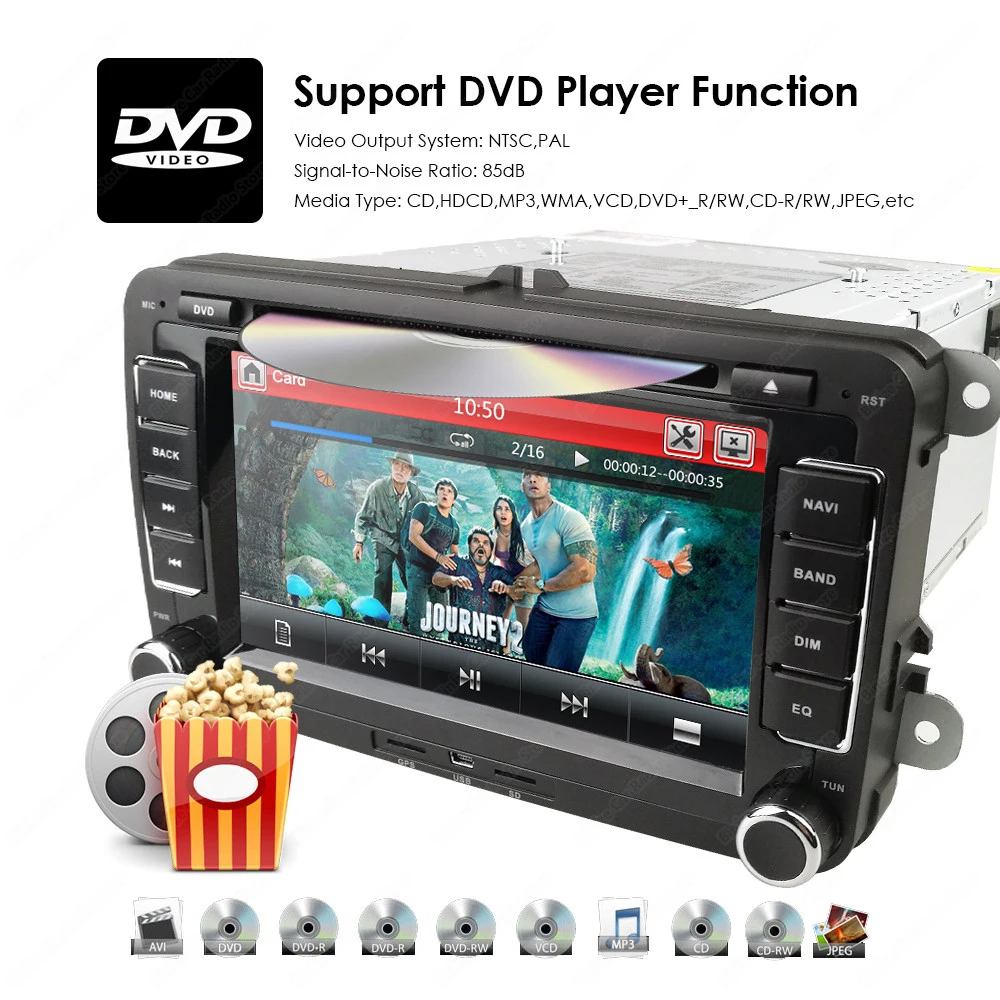 2Din Автомагнитола DVD CD мультимедийный плеер стерео gps Bluetooth для VW Golf Tiguan Skoda Fabia быстрая для сиденья Леон Шкода с Canbus 45