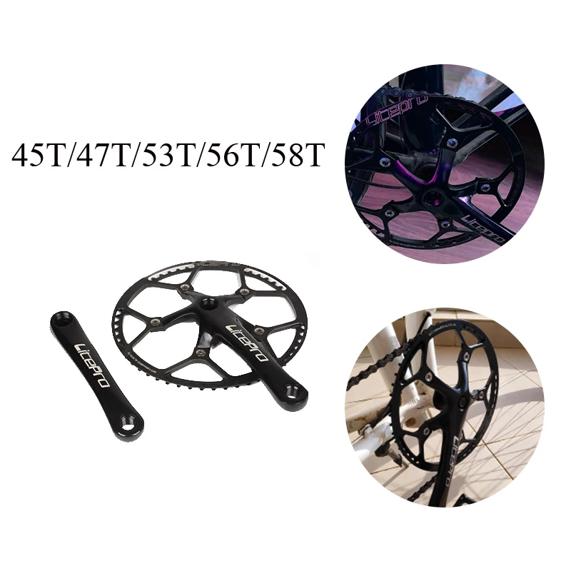 Одиночный 3/6/7/8 Скорость велосипеда передняя Звездочка 130BCD 45 58T + 170 мм рукоятки