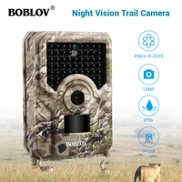boblov pr200 12mp 49pcs ir leds trail hunting camera waterproof outdoor video surveillance wildlife cameras photo traps wbelt