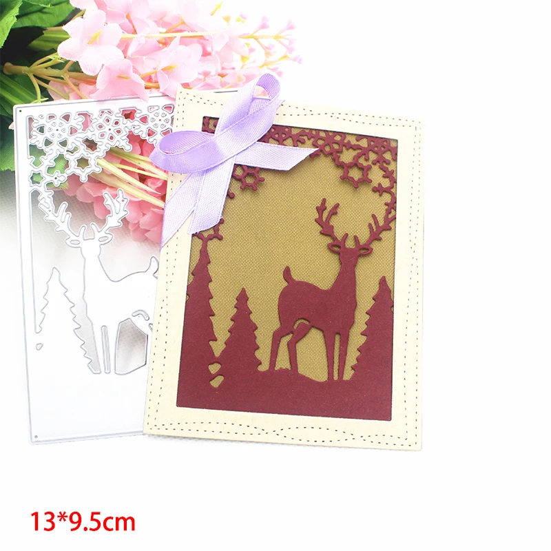 

Christmas deer Fawn background 2020 New Metal Cutting Dies DIY Scrapbooking Paper Photo Album Crafts Seal Punch Stencils